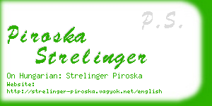 piroska strelinger business card